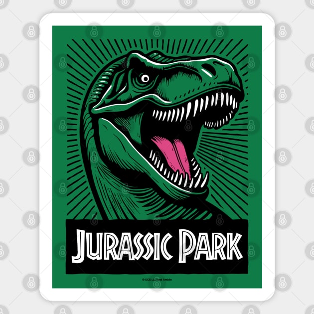 Jurassic Park Rexy Roar Pop Art Magnet by avperth